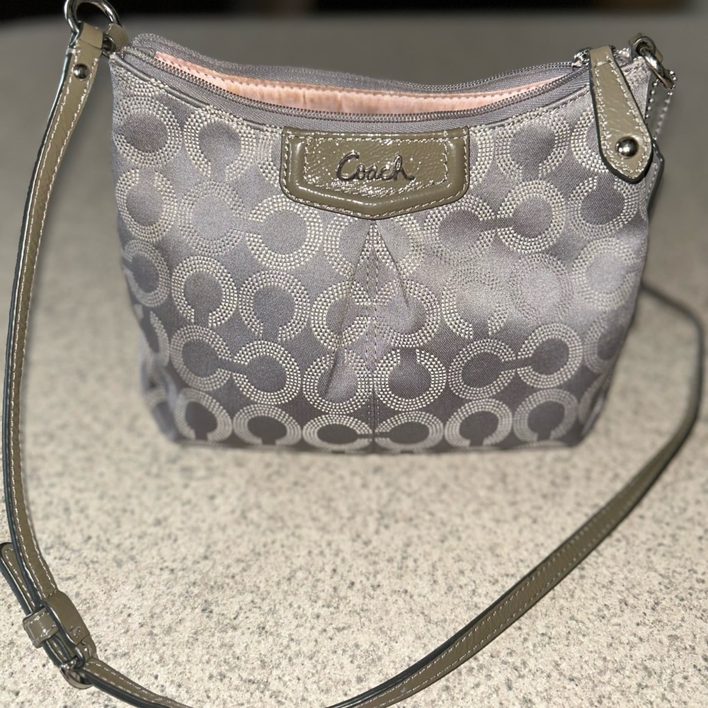 COACH Gray/Green Crossbody Bag